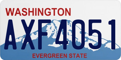 WA license plate AXF4051