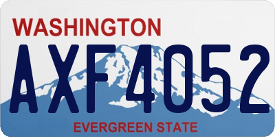 WA license plate AXF4052