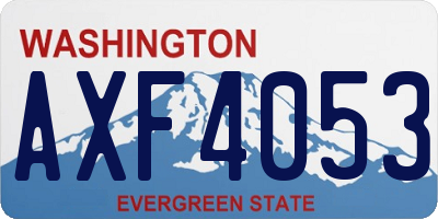 WA license plate AXF4053