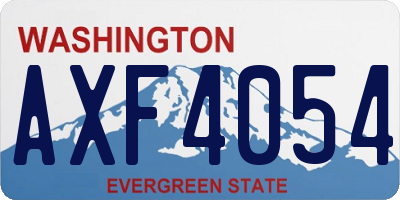 WA license plate AXF4054