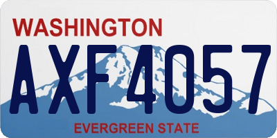 WA license plate AXF4057