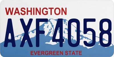 WA license plate AXF4058