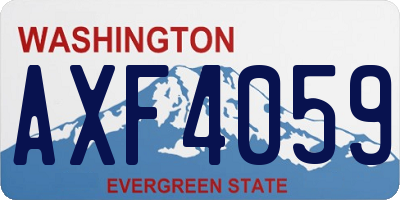 WA license plate AXF4059
