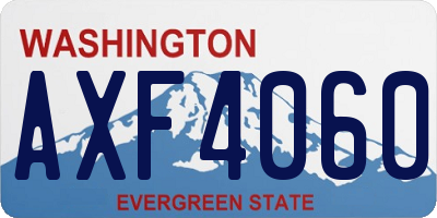 WA license plate AXF4060