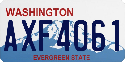 WA license plate AXF4061