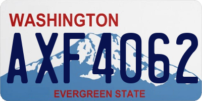 WA license plate AXF4062