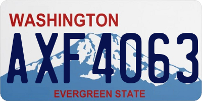 WA license plate AXF4063