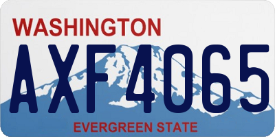 WA license plate AXF4065