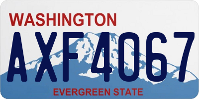 WA license plate AXF4067
