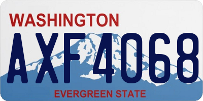 WA license plate AXF4068