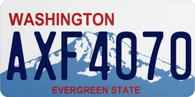 WA license plate AXF4070