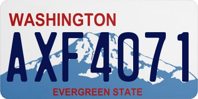 WA license plate AXF4071