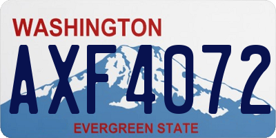 WA license plate AXF4072