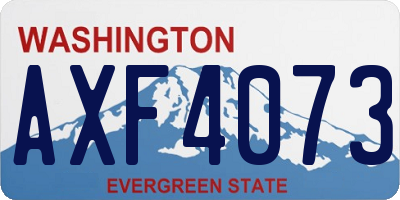 WA license plate AXF4073