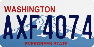 WA license plate AXF4074