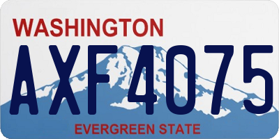 WA license plate AXF4075
