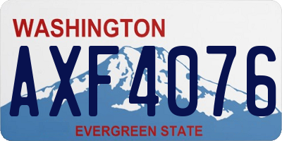 WA license plate AXF4076