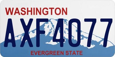 WA license plate AXF4077