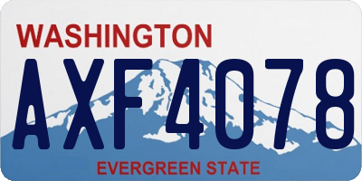 WA license plate AXF4078