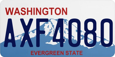 WA license plate AXF4080