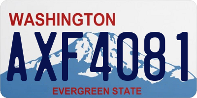 WA license plate AXF4081