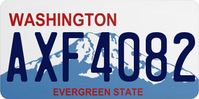 WA license plate AXF4082