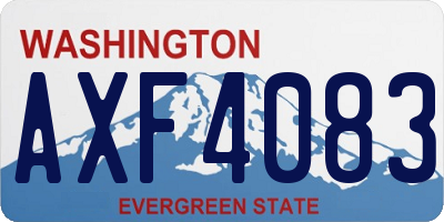 WA license plate AXF4083