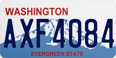WA license plate AXF4084