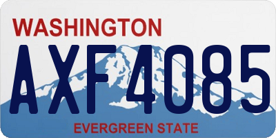 WA license plate AXF4085
