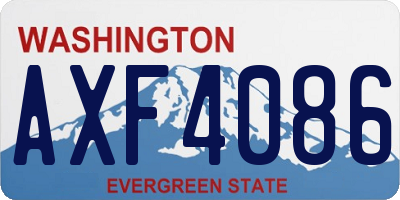 WA license plate AXF4086