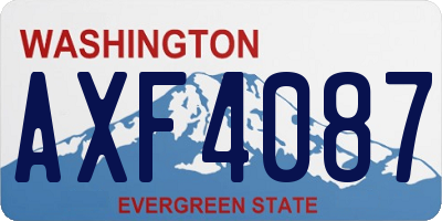 WA license plate AXF4087