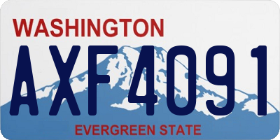 WA license plate AXF4091