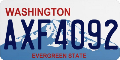 WA license plate AXF4092