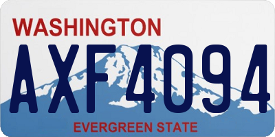 WA license plate AXF4094
