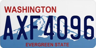 WA license plate AXF4096