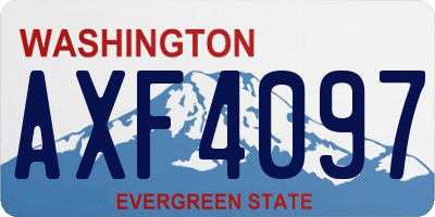 WA license plate AXF4097
