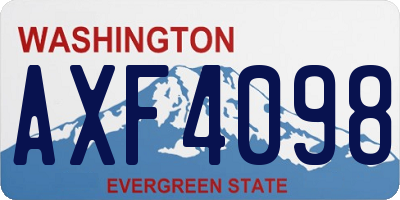 WA license plate AXF4098