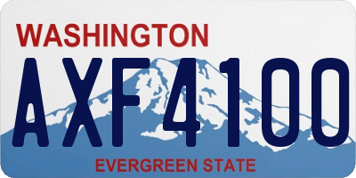 WA license plate AXF4100