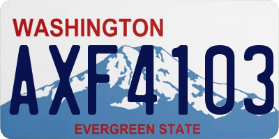 WA license plate AXF4103
