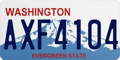 WA license plate AXF4104