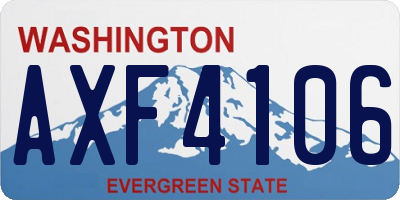 WA license plate AXF4106