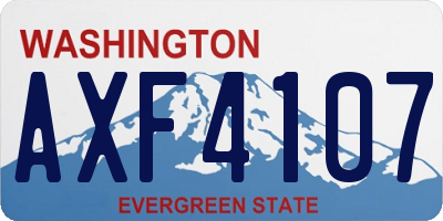 WA license plate AXF4107
