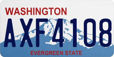 WA license plate AXF4108