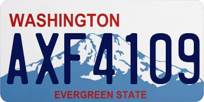 WA license plate AXF4109