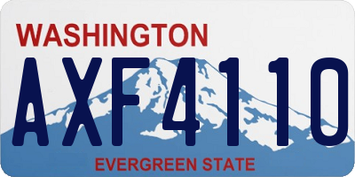 WA license plate AXF4110
