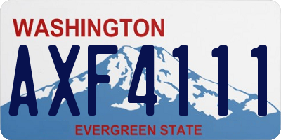 WA license plate AXF4111