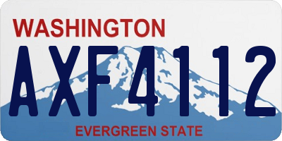 WA license plate AXF4112