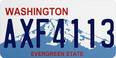 WA license plate AXF4113