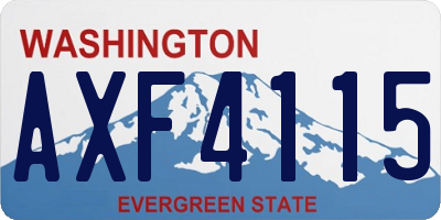 WA license plate AXF4115