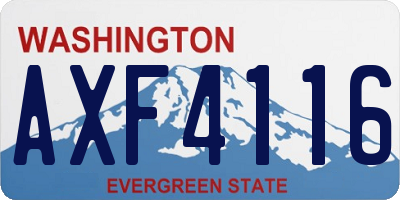 WA license plate AXF4116